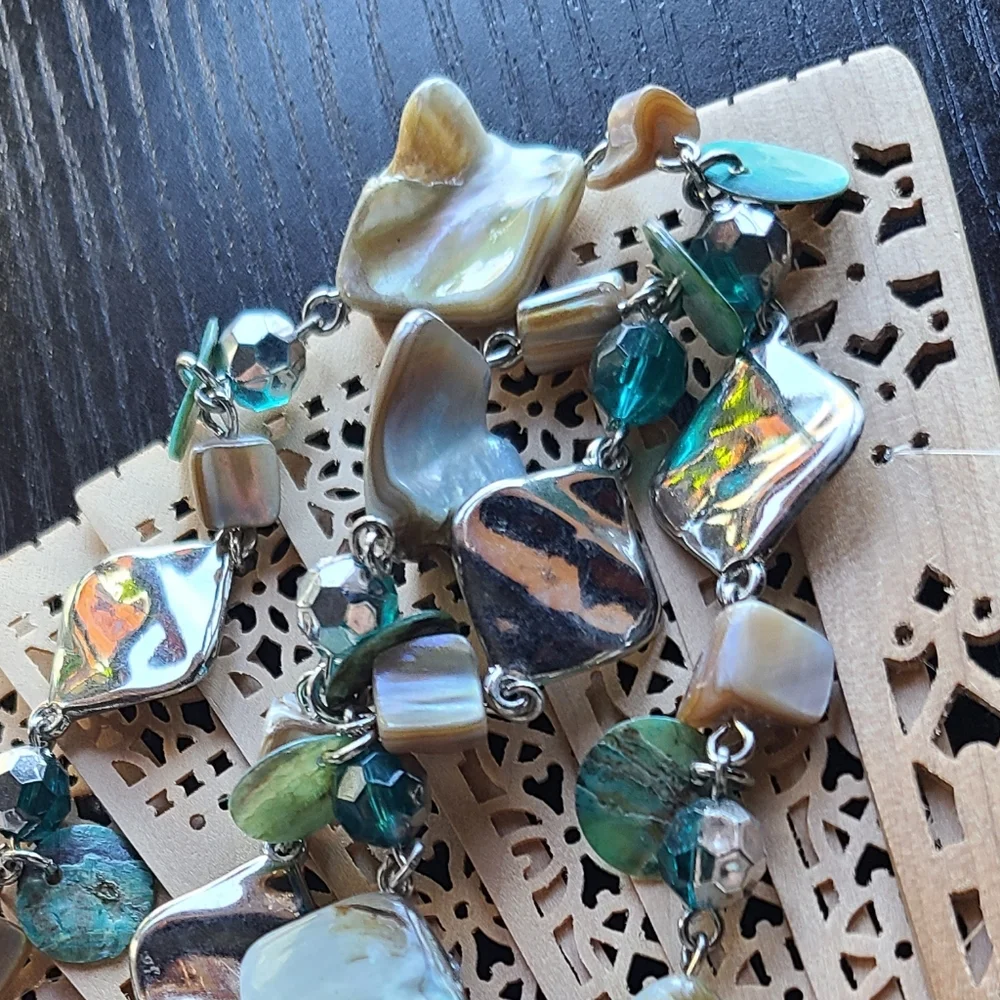 Elegant Silver and Teal Women's Necklace Lia Sophia Stamped - Picture 5 of 12